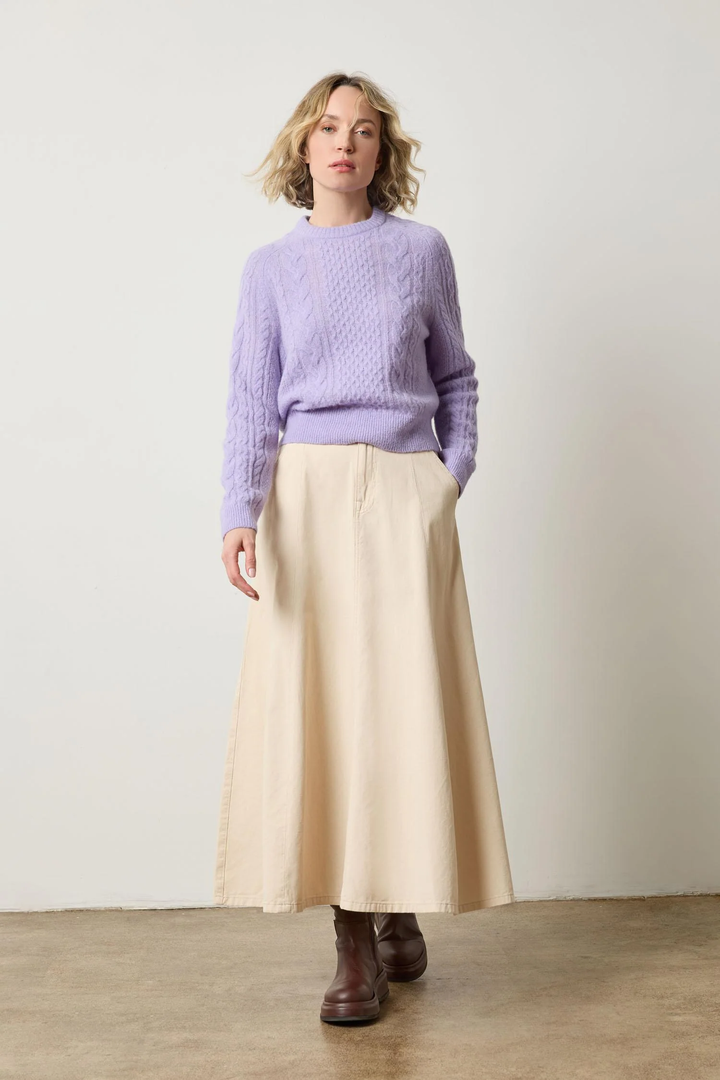 Lilla P Mixed Stitch Pullover Lavender