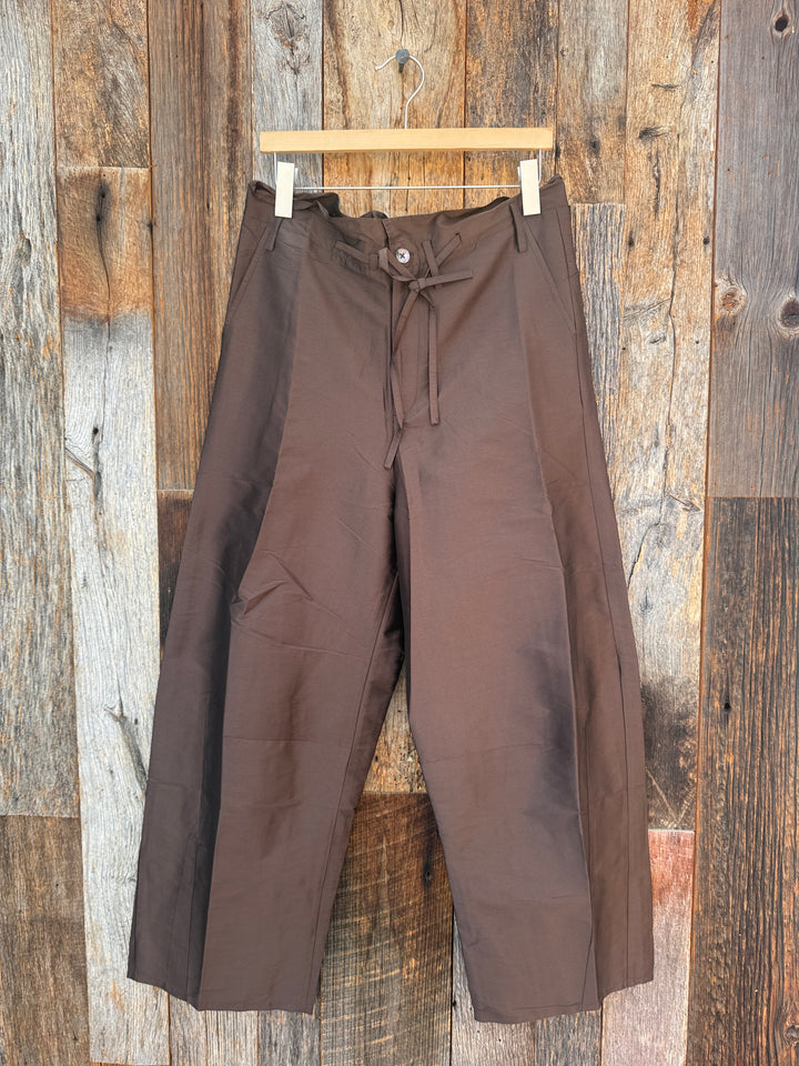 Chan Luu Techno Taffeta Barrel Pant Chocolate
