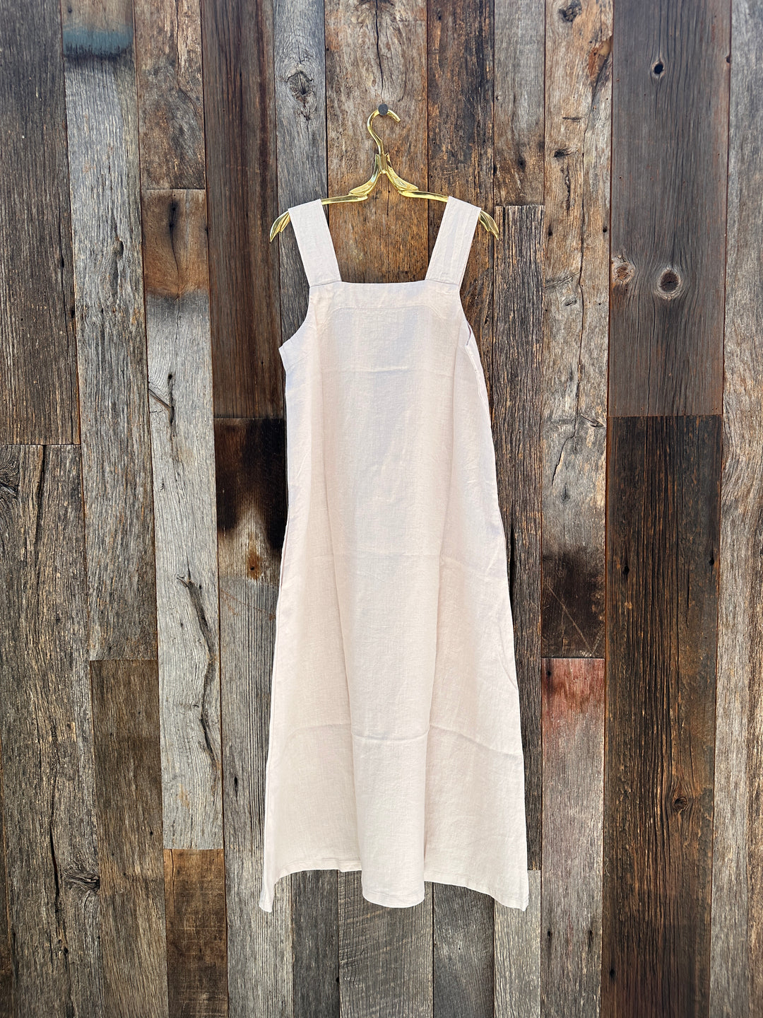It Is Well Linen Strap Dress D2045 Natural