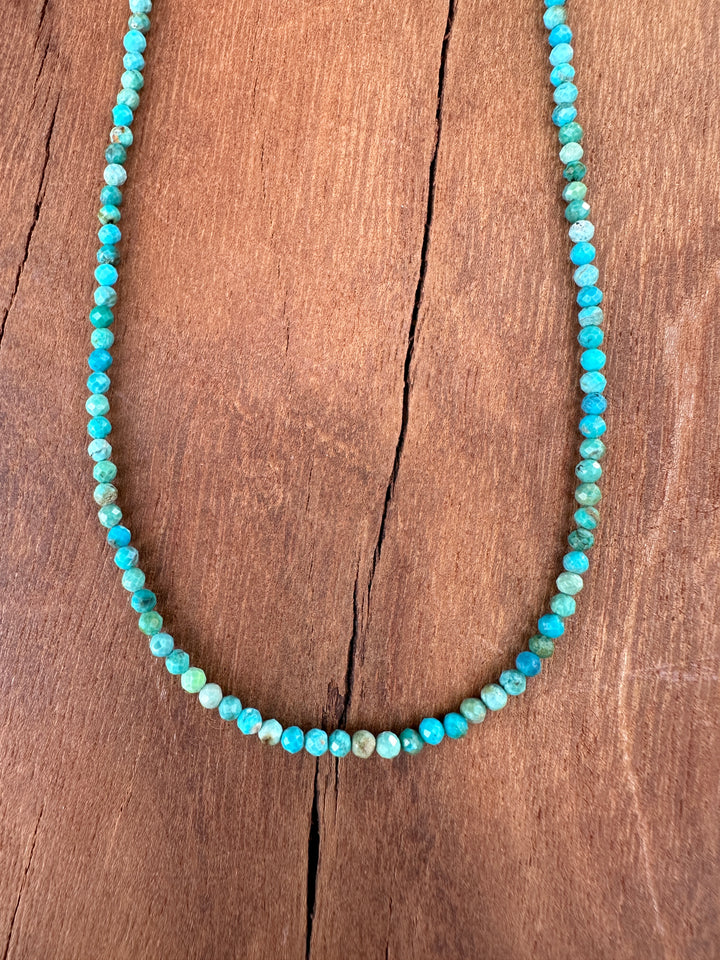 Radiant Malas Tiny Intention Necklace Turquoise 16"