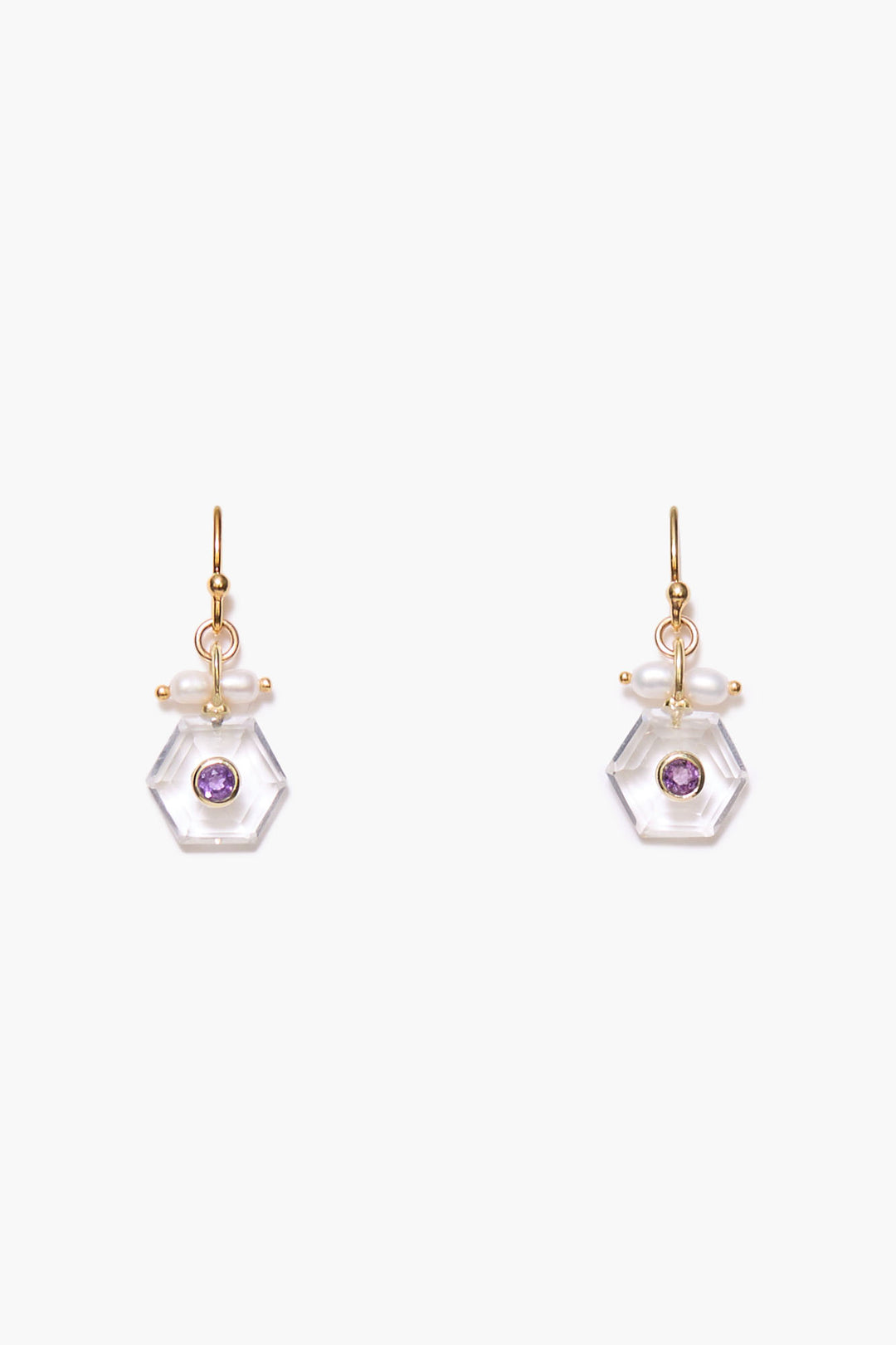 Chan Luu Prism Earrings Clear Quartz