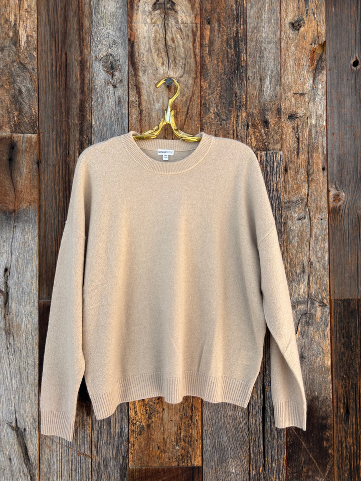 Minnie Rose Cashmere Oversized Sweater Brn Sgr
