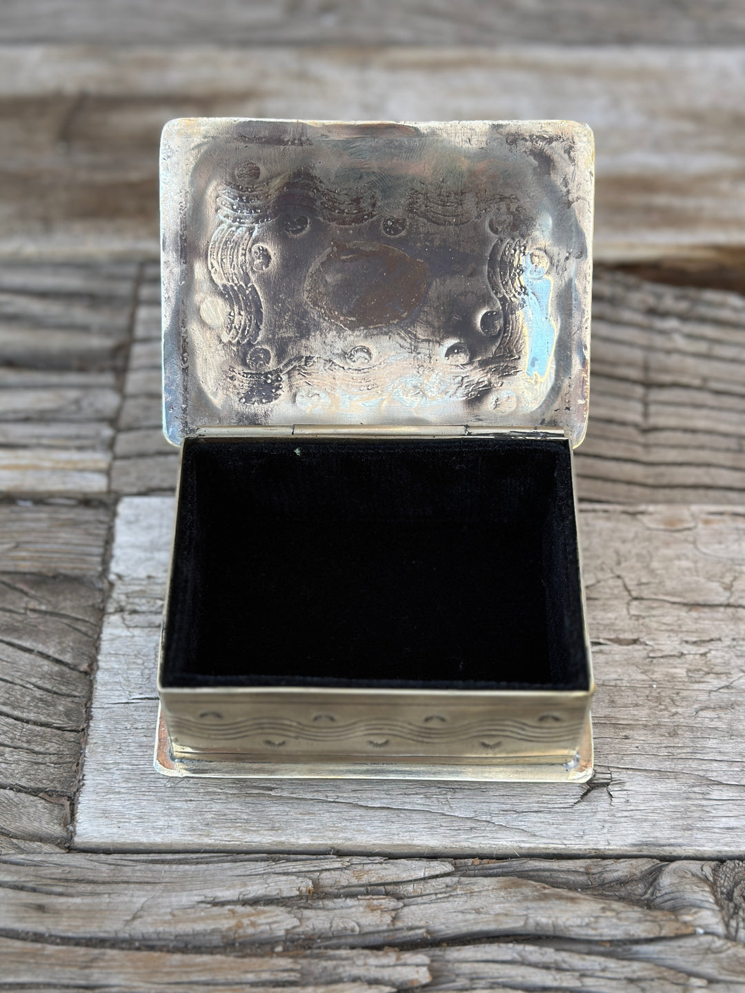 J. Alexander Small Stamped Box w/ Turquoise WJA-015-3-T