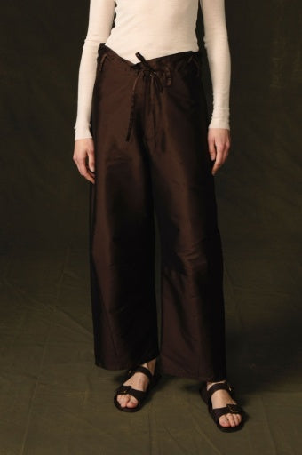 Chan Luu Techno Taffeta Barrel Pant Chocolate 2