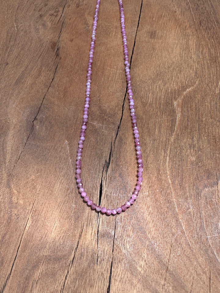 Radiant Malas Tiny Intention Necklace Pink Tourmaline 16"