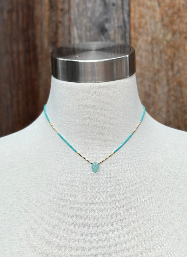 Debbie Fisher NTK1 amazonite, turquoise seed, GF