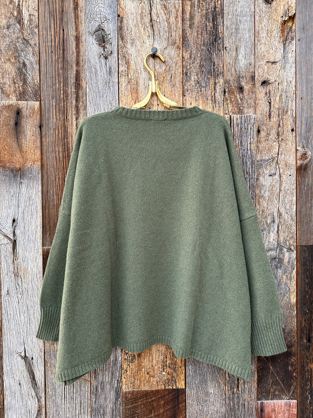 ...And for Good Nantucket Boxy Cashmere Sweater Olive