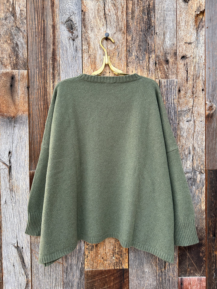 ...And for Good Nantucket Boxy Cashmere Sweater Olive