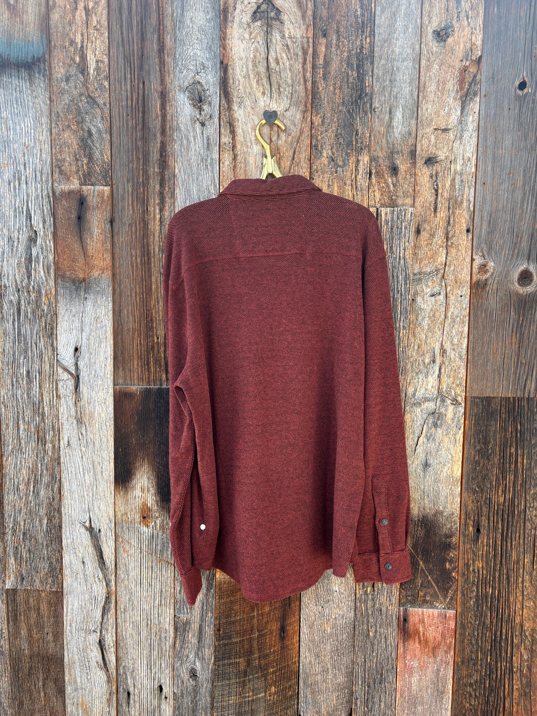 True Grit Herringbone L/S 2 Pocket Shirt Dark Red