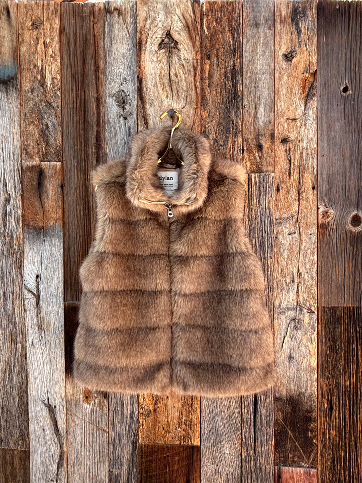 Dylan Luxe Fur Vest Brown