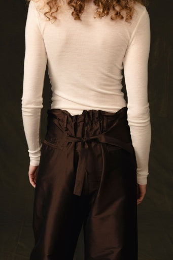 Chan Luu Techno Taffeta Barrel Pant Chocolate 3