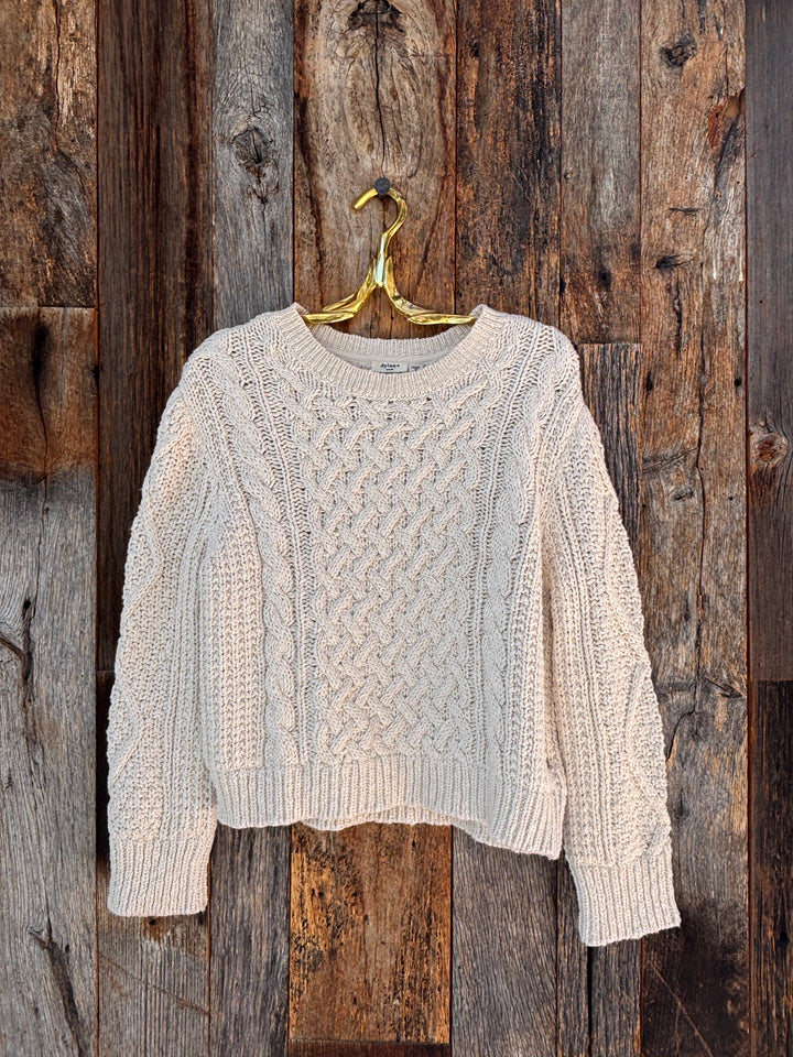 Dylan Charlotte Cable Crew Sweater Natural