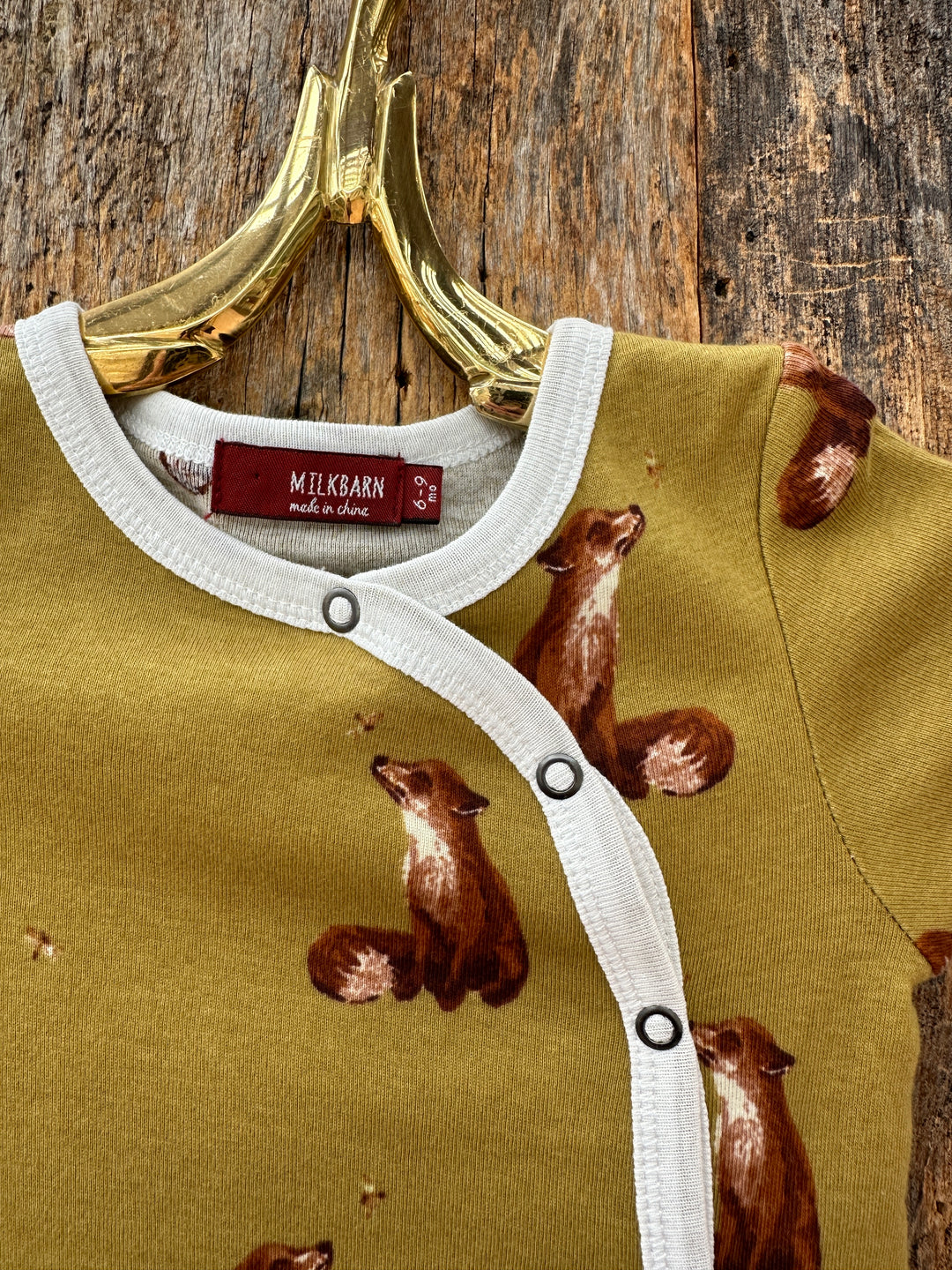 Milkbarn Organic Footed Romper Gold Fox