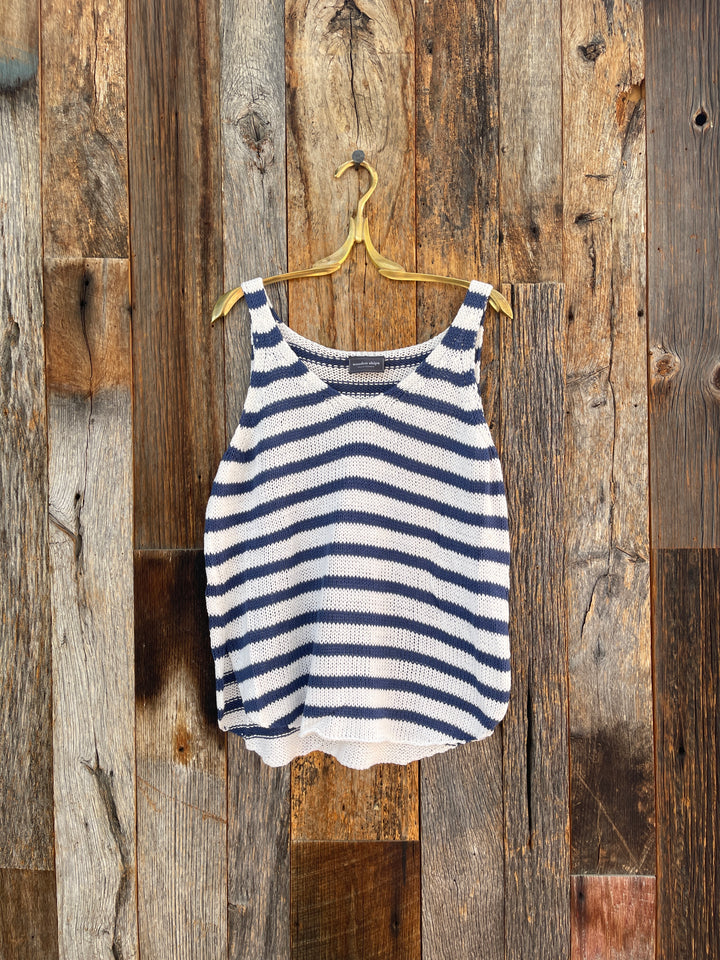 Wooden Ships Willow Stripped Tank White/Indigo