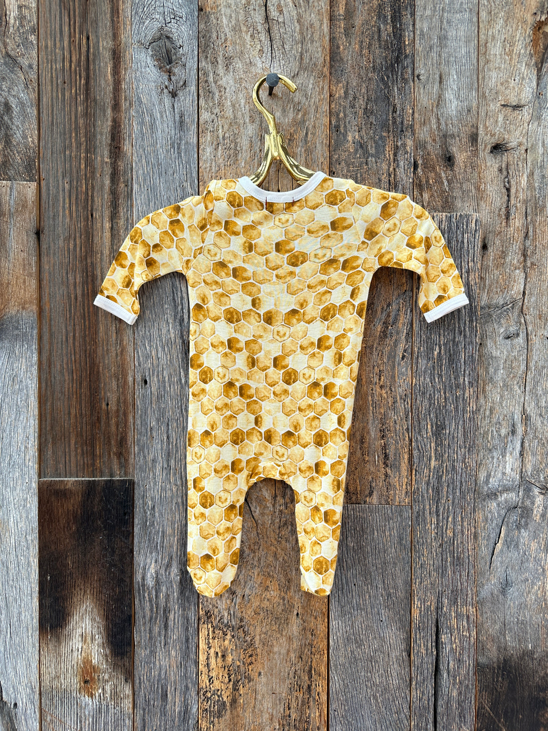 Milkbarn Bamboo Footed Romper Honeycomb 37138