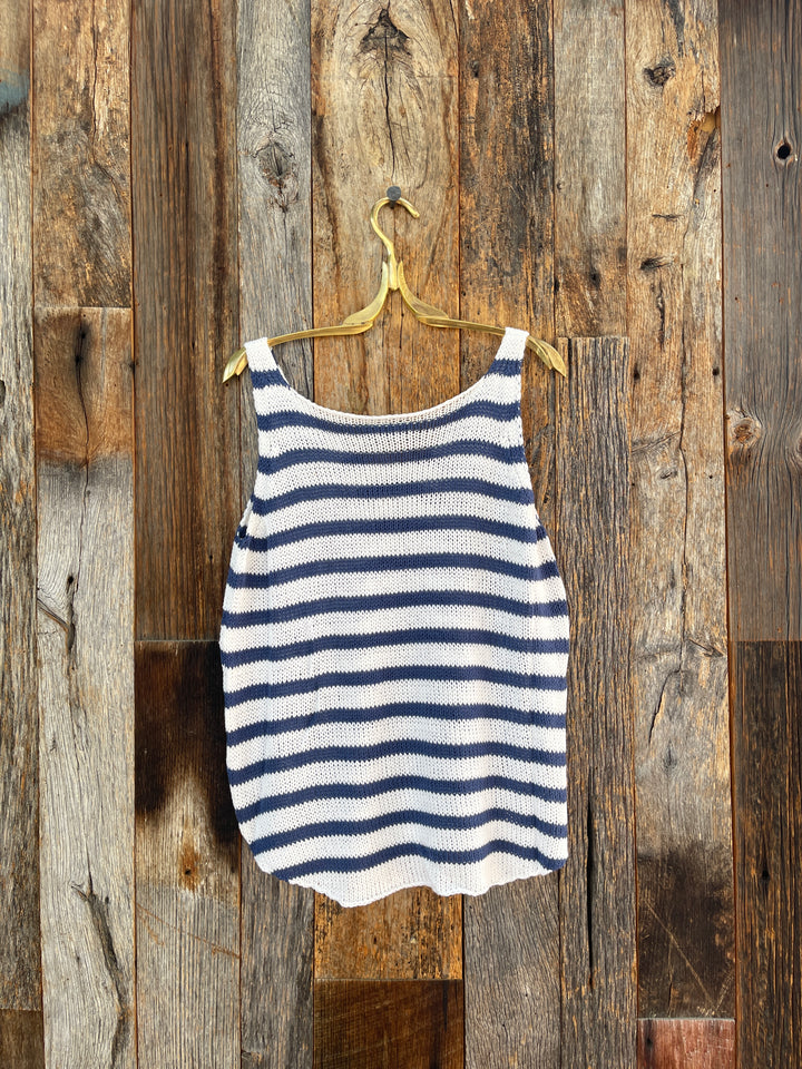 Wooden Ships Willow Stripped Tank White/Indigo