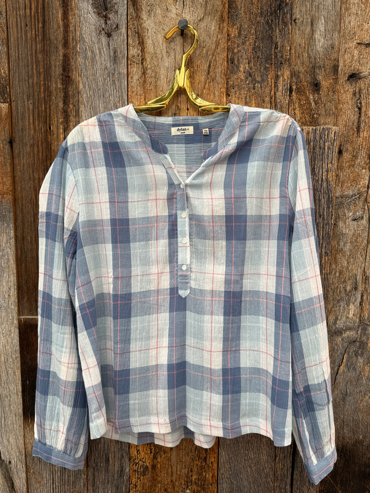 Dylan Perfect Plaid Top Blue