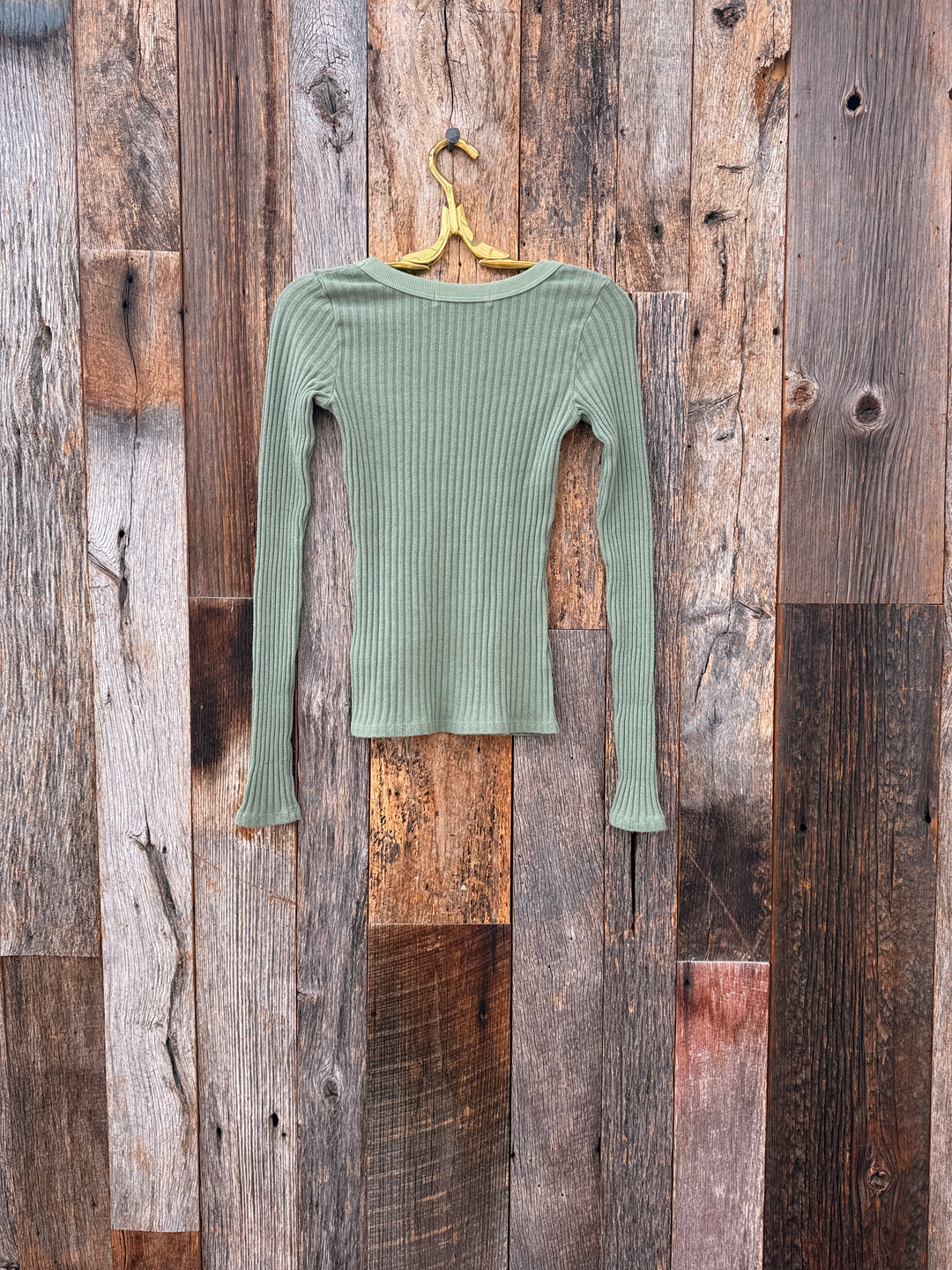 Project Social T What's The Scoop Rib L/S Dark Sage