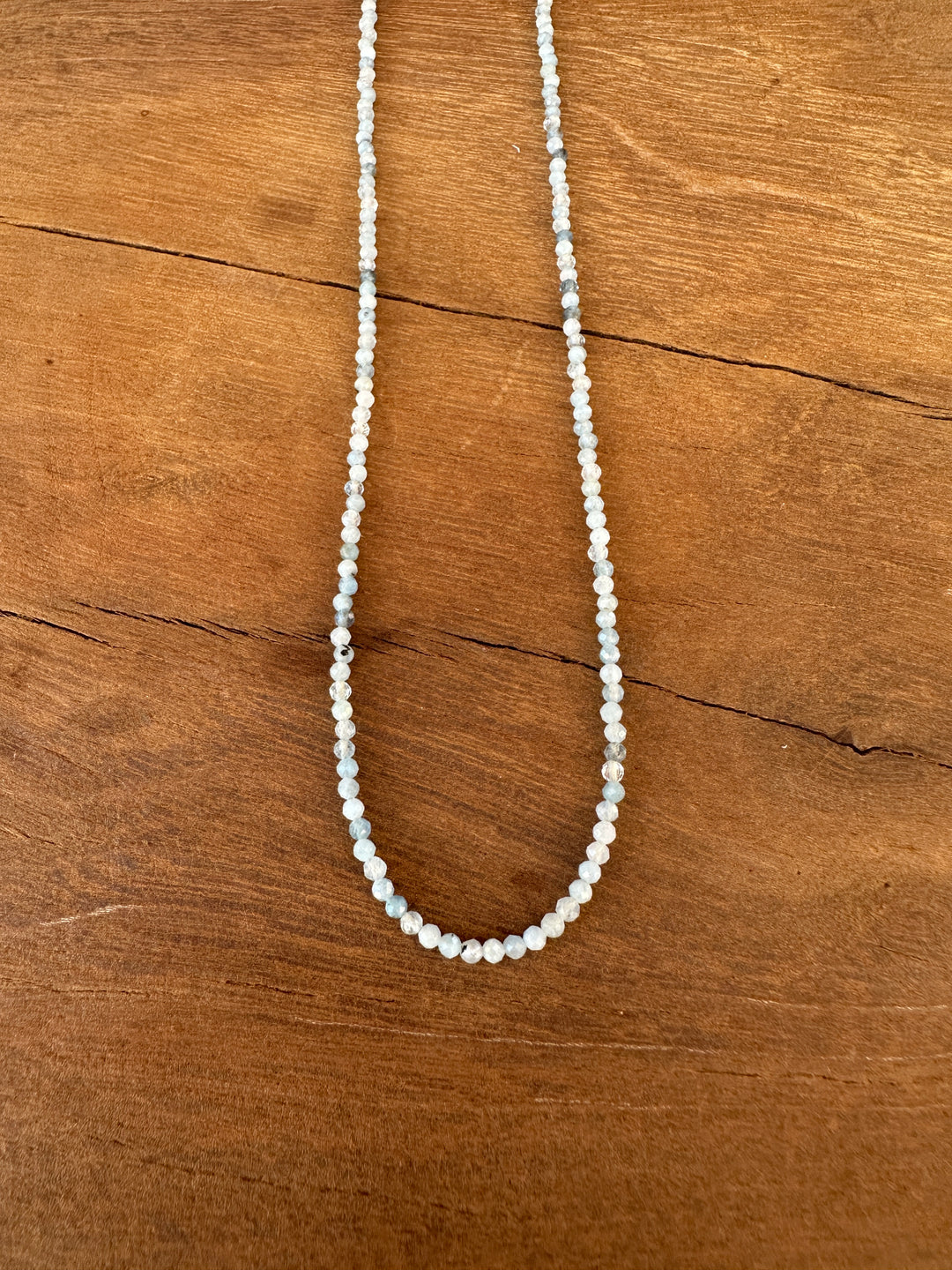 Radiant Malas Tiny Intention Necklace Aquamarine 16"