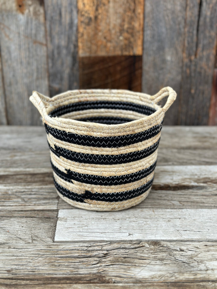 Homart Gideon Striped Basket w/ Handles 0851-0 Small