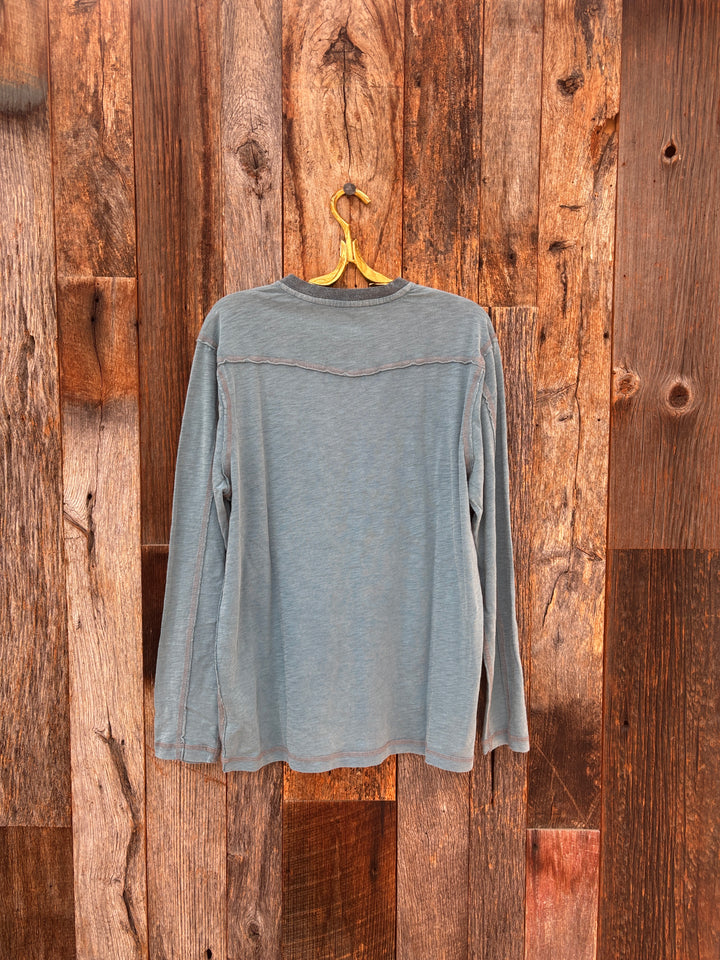 True Grit Venice Slubs L/S V-Neck Ocean Sapphire