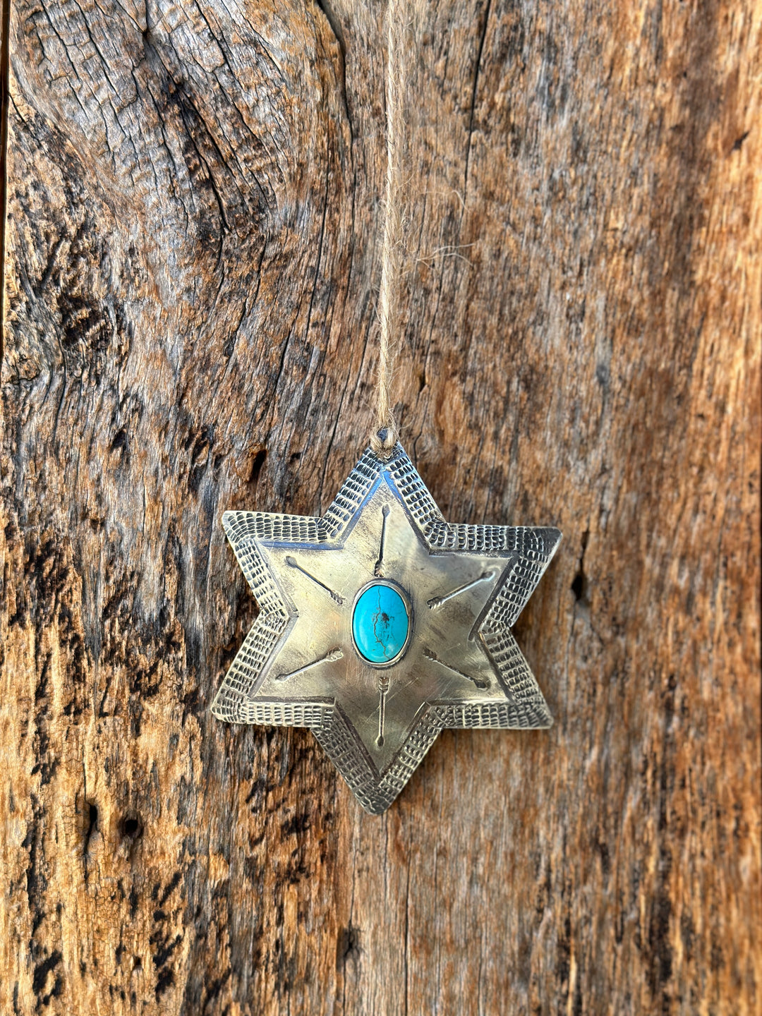 J. Alexander Silver Star Ornament w/ Turquoise