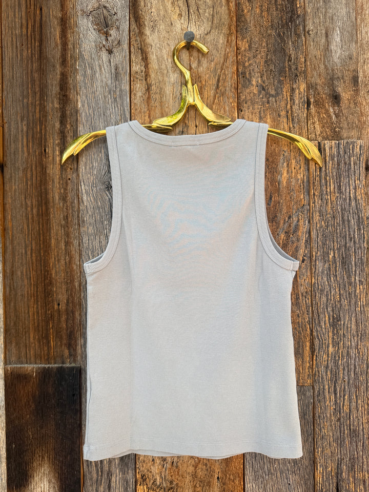 It Is Well Rib Tank Top Slate