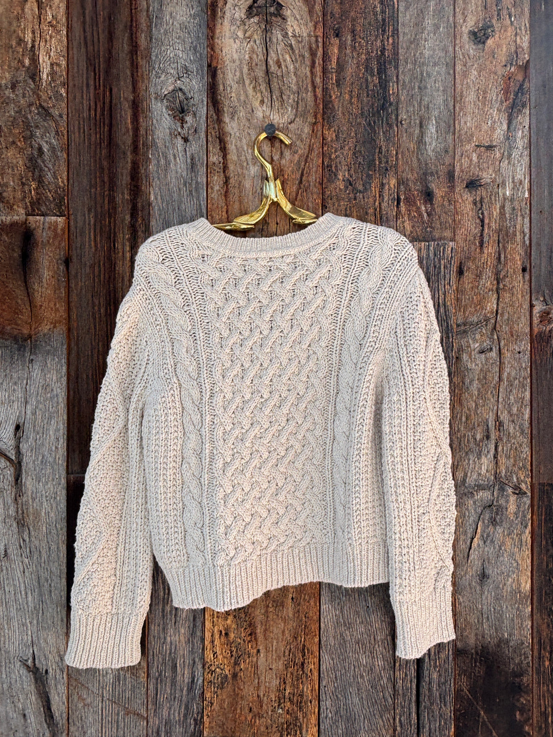 Dylan Charlotte Cable Crew Sweater Natural