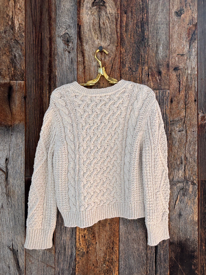 Dylan Charlotte Cable Crew Sweater Natural