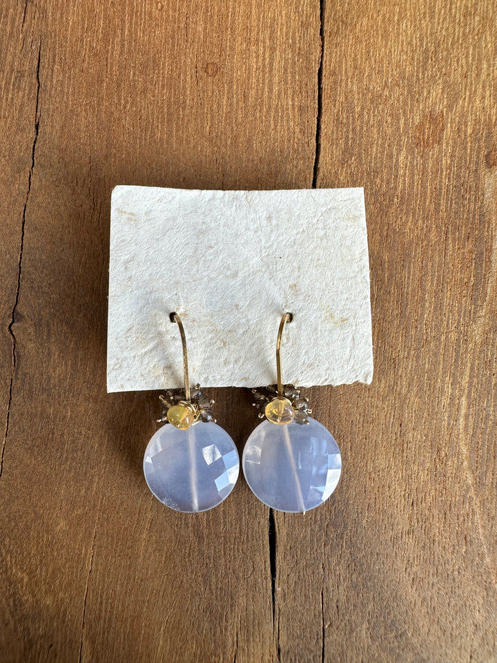 River Song Blue Chalcedony Fringe Earrings