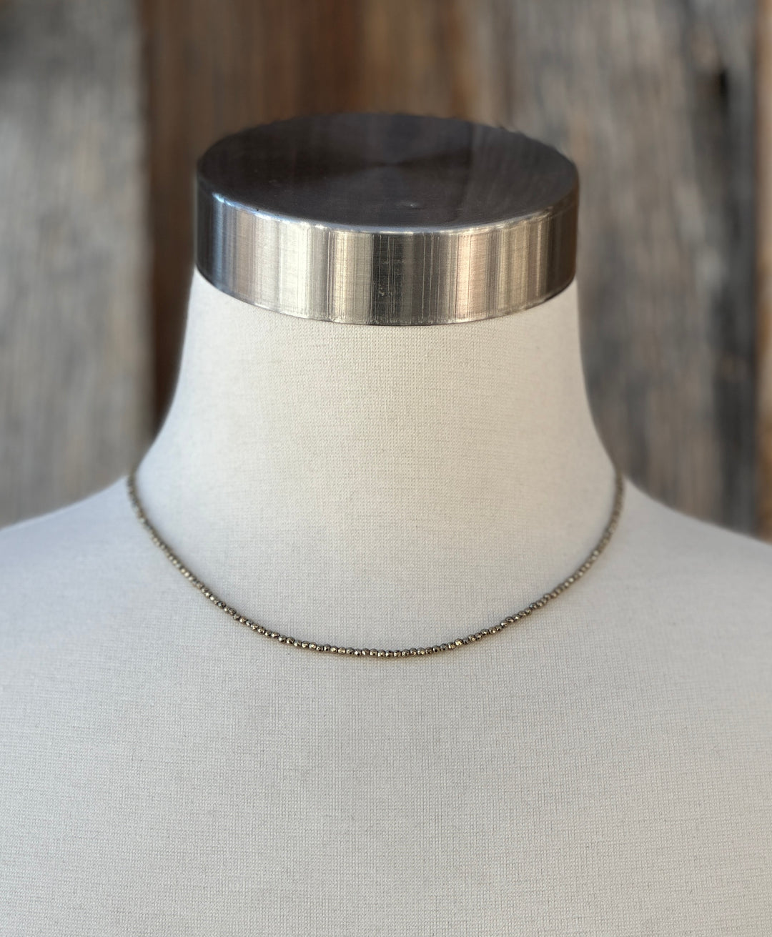 Radiant Malas Tiny Intention Necklace Pyrite 16"