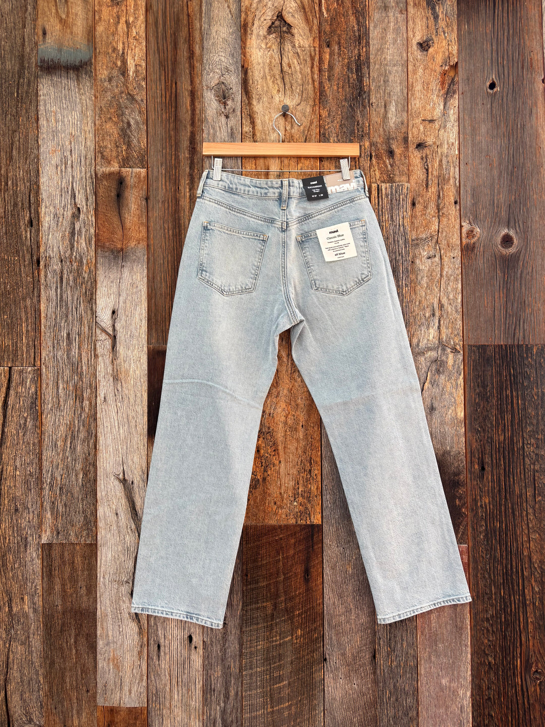 Mavi Savannah Straight Leg High Rise Bleached Classic Blue Jeans