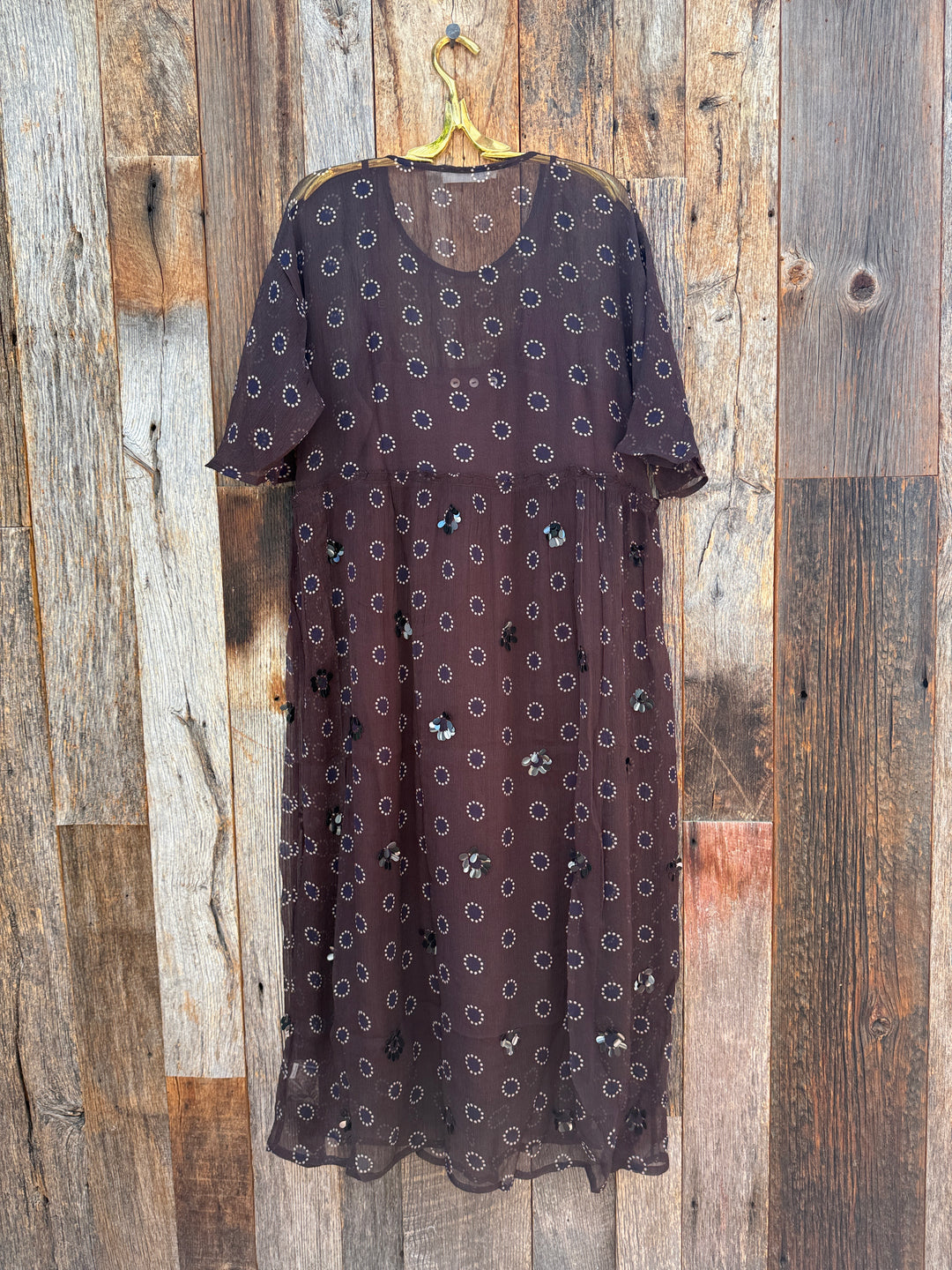 Chan Luu Olivia Silk Chiffon Dress Chocolate