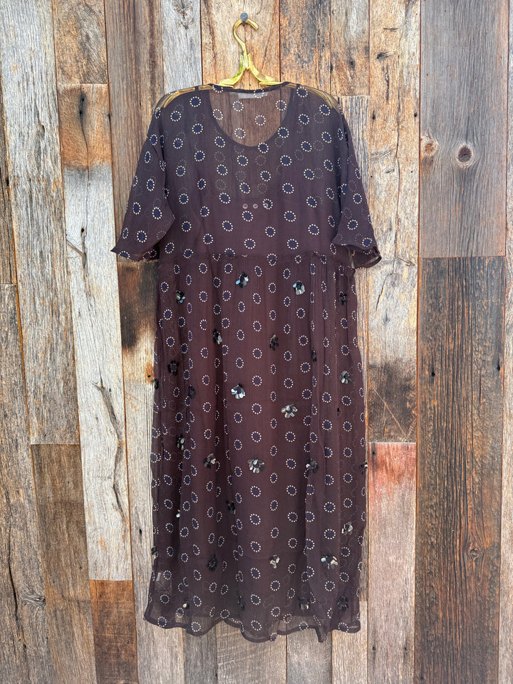 Chan Luu Olivia Silk Chiffon Dress Chocolate