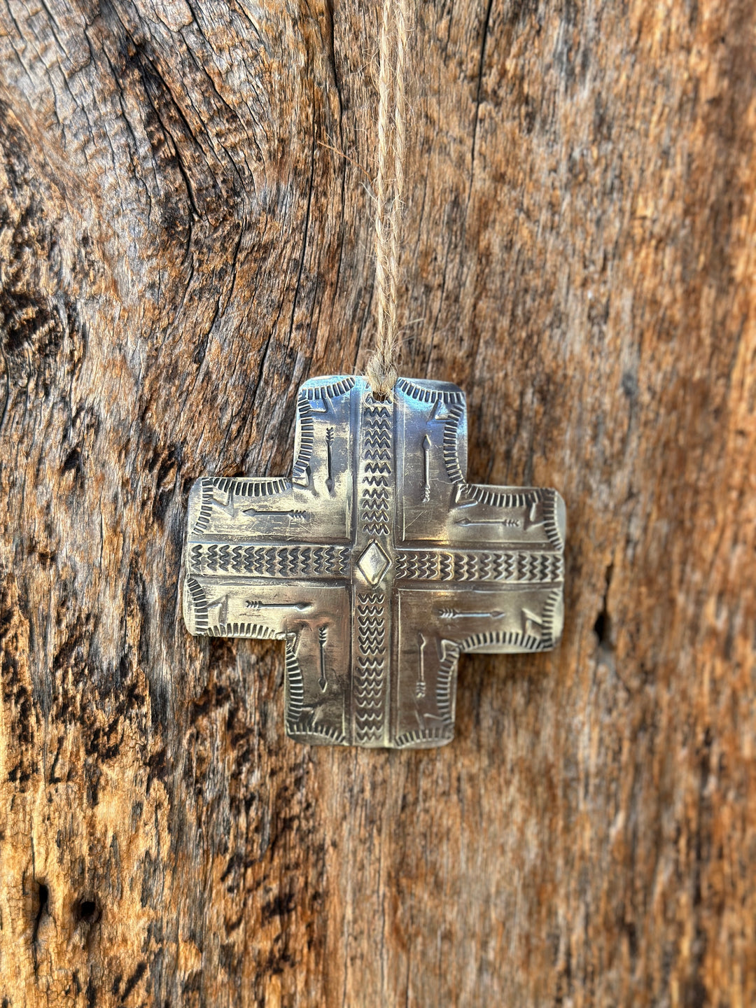J. Alexander Silver Cross Ornament w/ Turquoise
