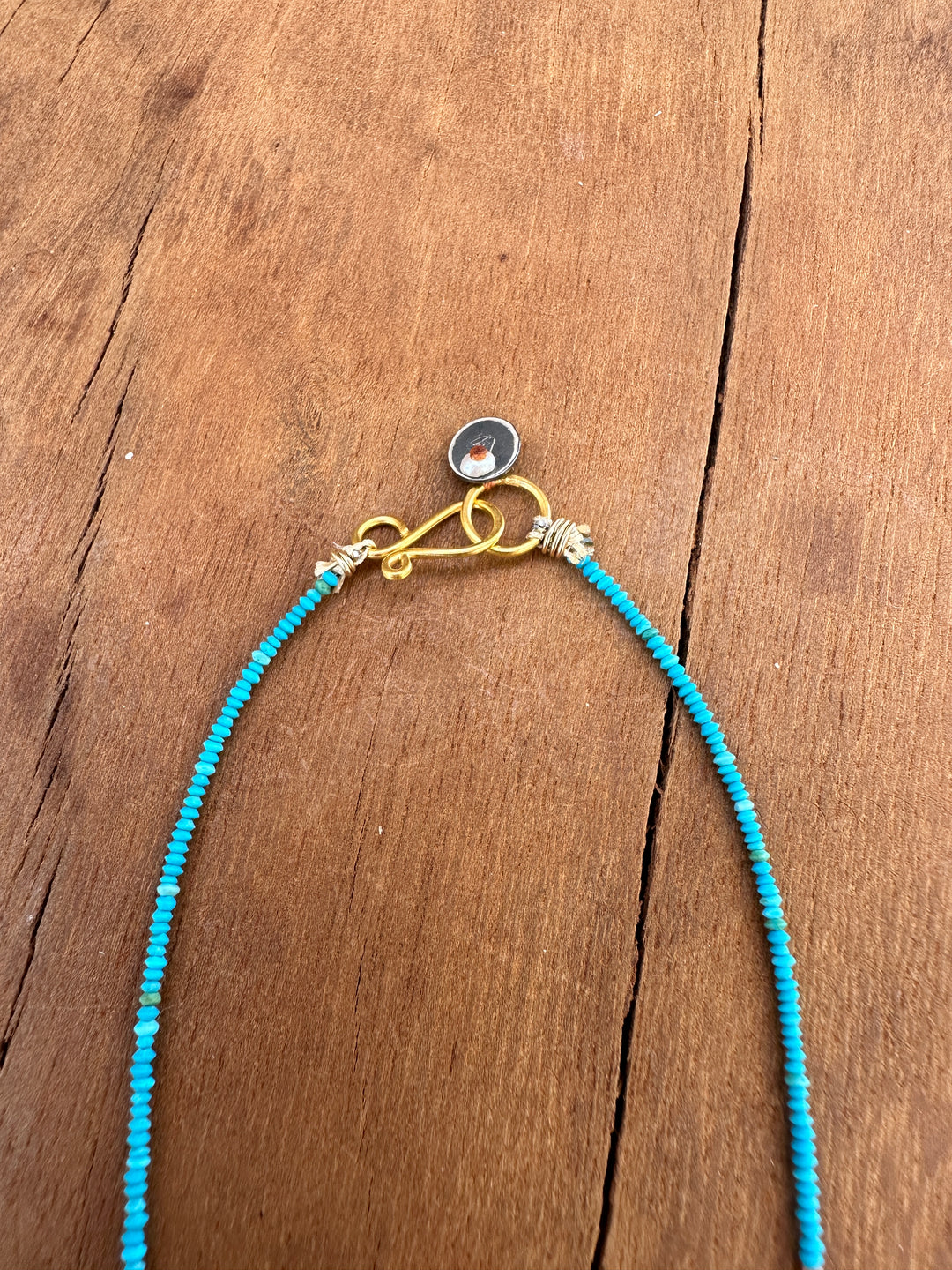 River Song Brilliant Blue Turquoise with Tiny Tab Talisman Necklace