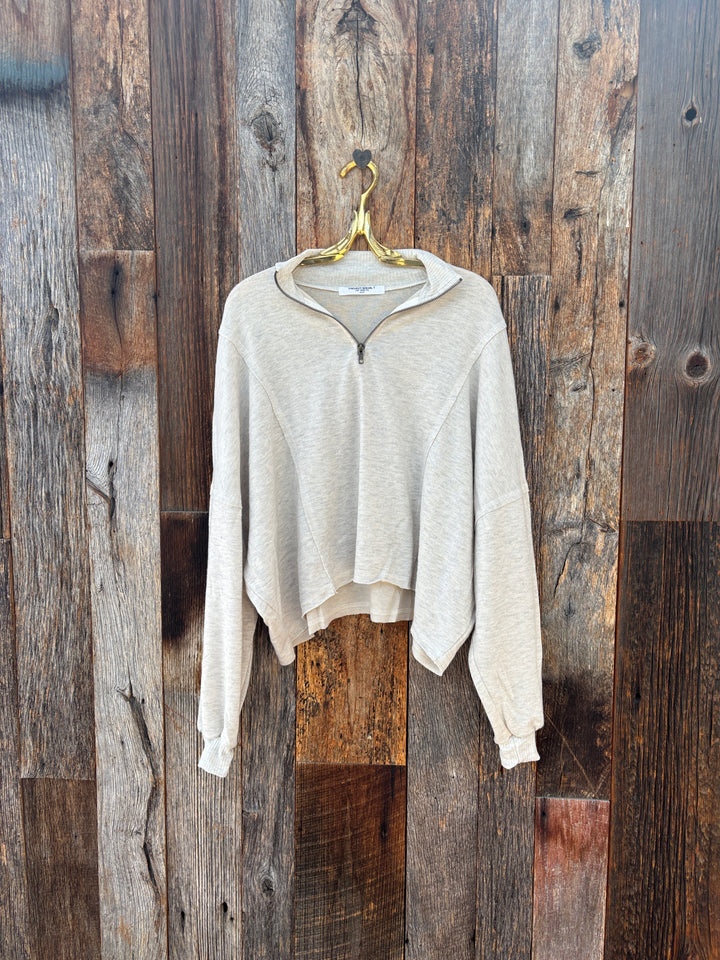 Project Social T Ada Cozy Half Zip L/S Oatmeal