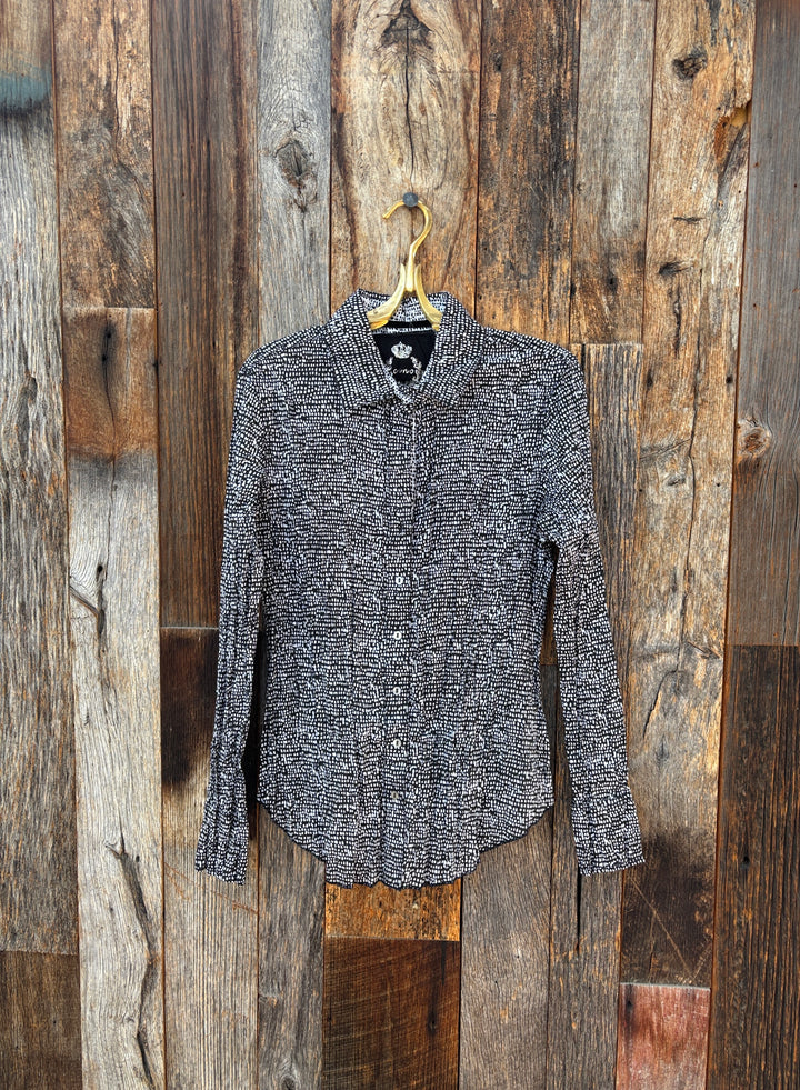 Cino Zanzibar Dot Black Button Down Shirt