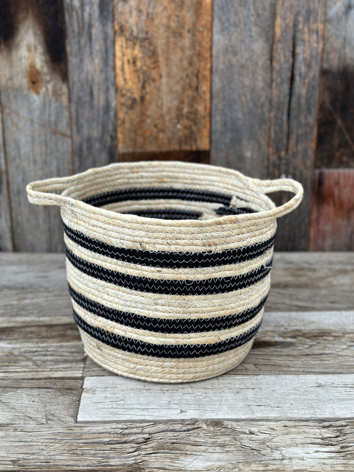Homart Gideon Striped Basket w/ Handles 0851-0 Large