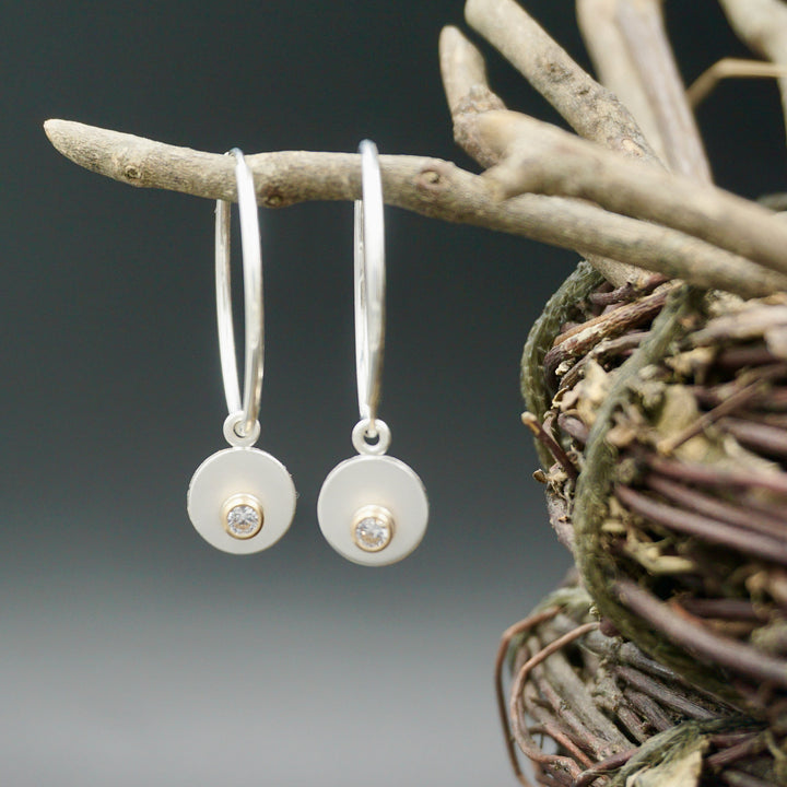 Ashton Perfect Hoops SS w/ White Sapphires in 14K