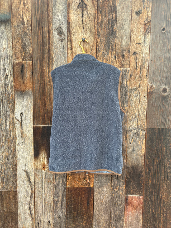True Grit Herringbone Fleece Zip Vest Blue