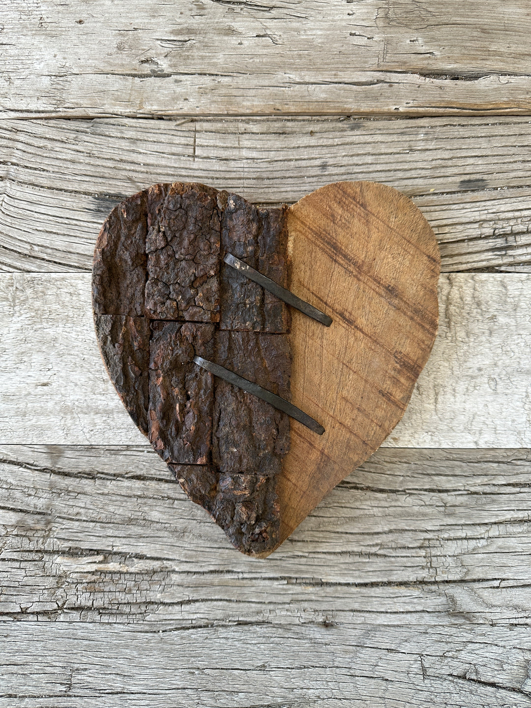 Sugarboo Rustic  Carved Heart With Nails 8"x8" AC283