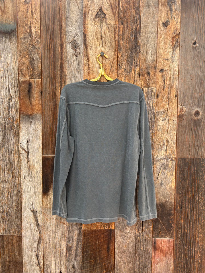 True Grit Venice Slubs L/S V-Neck Carbon