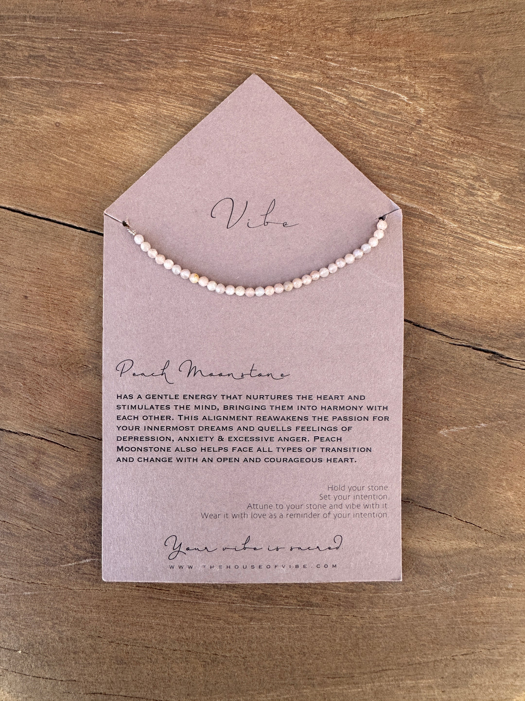 Vibe Necklace Peach Moonstone Necklace
