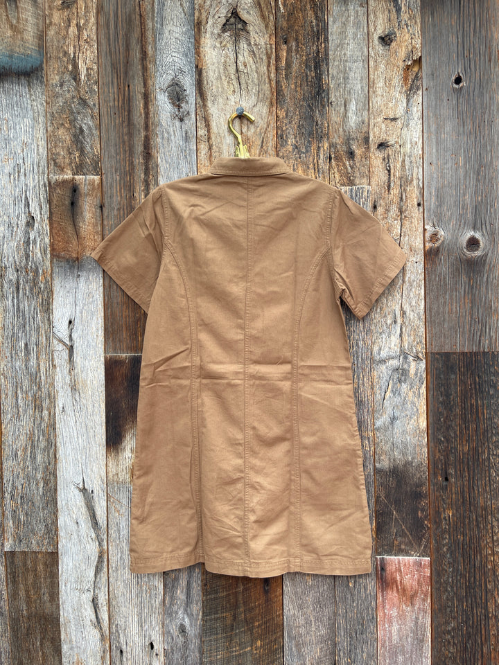 Lilla P PA3118 Twill Paneled Shirt Dress Pecan