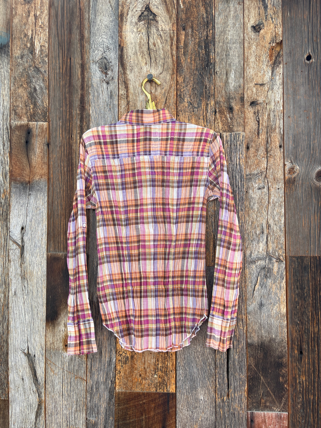 Cino Vibrant Pink Plaid Button Up 10307