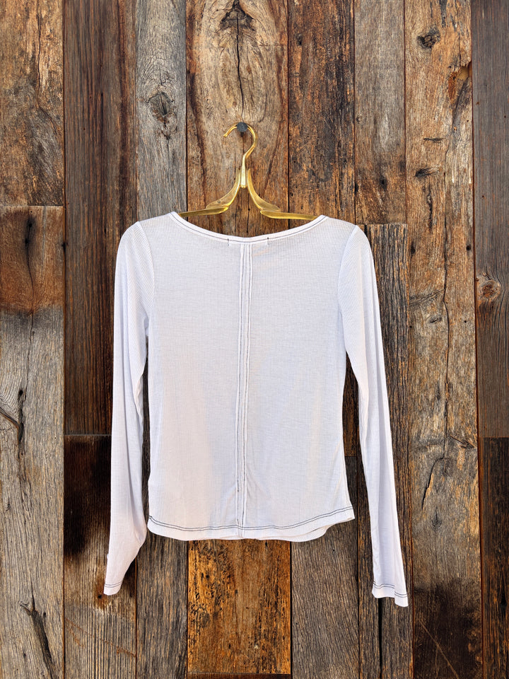 Project Social T Yoko Boatneck Rib L/S White