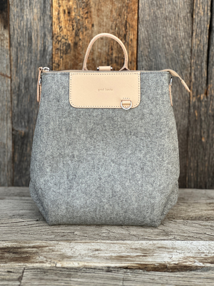 Graf Lantz Bedford Merino Wool Midi Backpack- Granite Vachetta