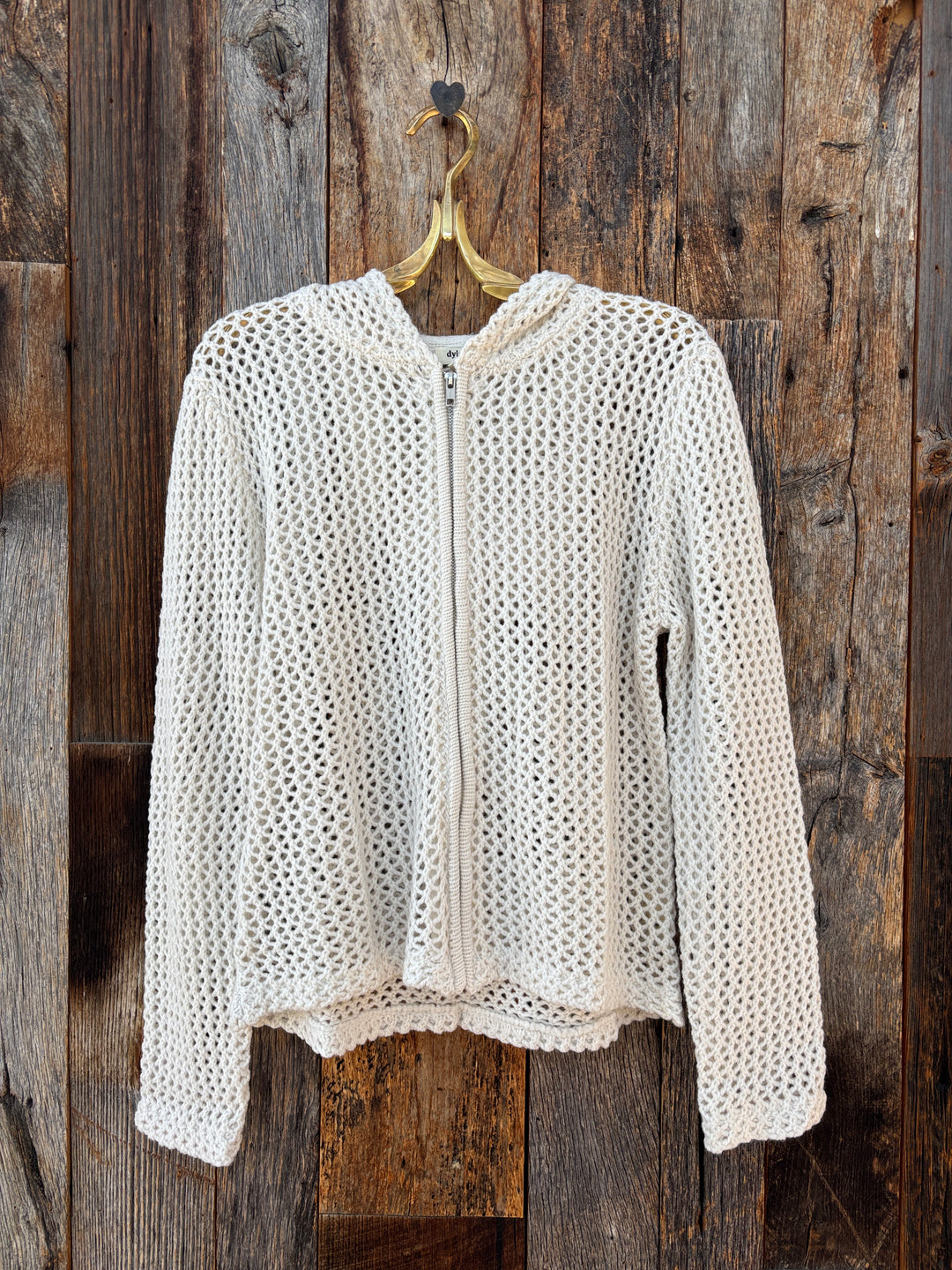 Dylan Whitney Pointelle Sweater Soft Natural