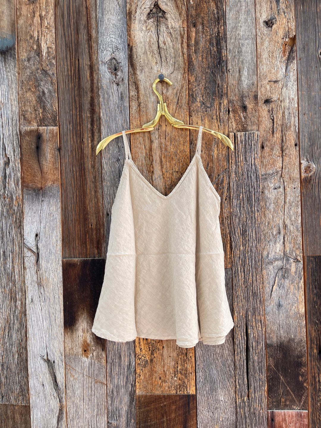Milio Milano Strap Linen Tank Beige